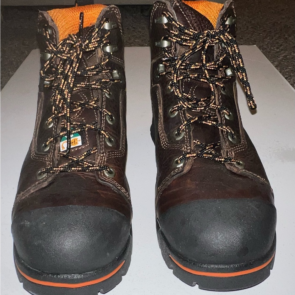 Pre-Owned Timberland PRO Brown and Orange Safety Boots